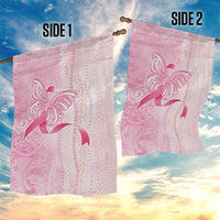 Breast Cancer Awareness Garden Flag Maile Pikake Lokelani Crown Flower Lei Inspired