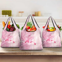 Breast Cancer Awareness Grocery Bag Maile Pikake Lokelani Crown Flower Lei Inspired