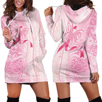 Breast Cancer Awareness Hoodie Dress Maile Pikake Lokelani Crown Flower Lei Inspired LT9 - Polynesian Pride