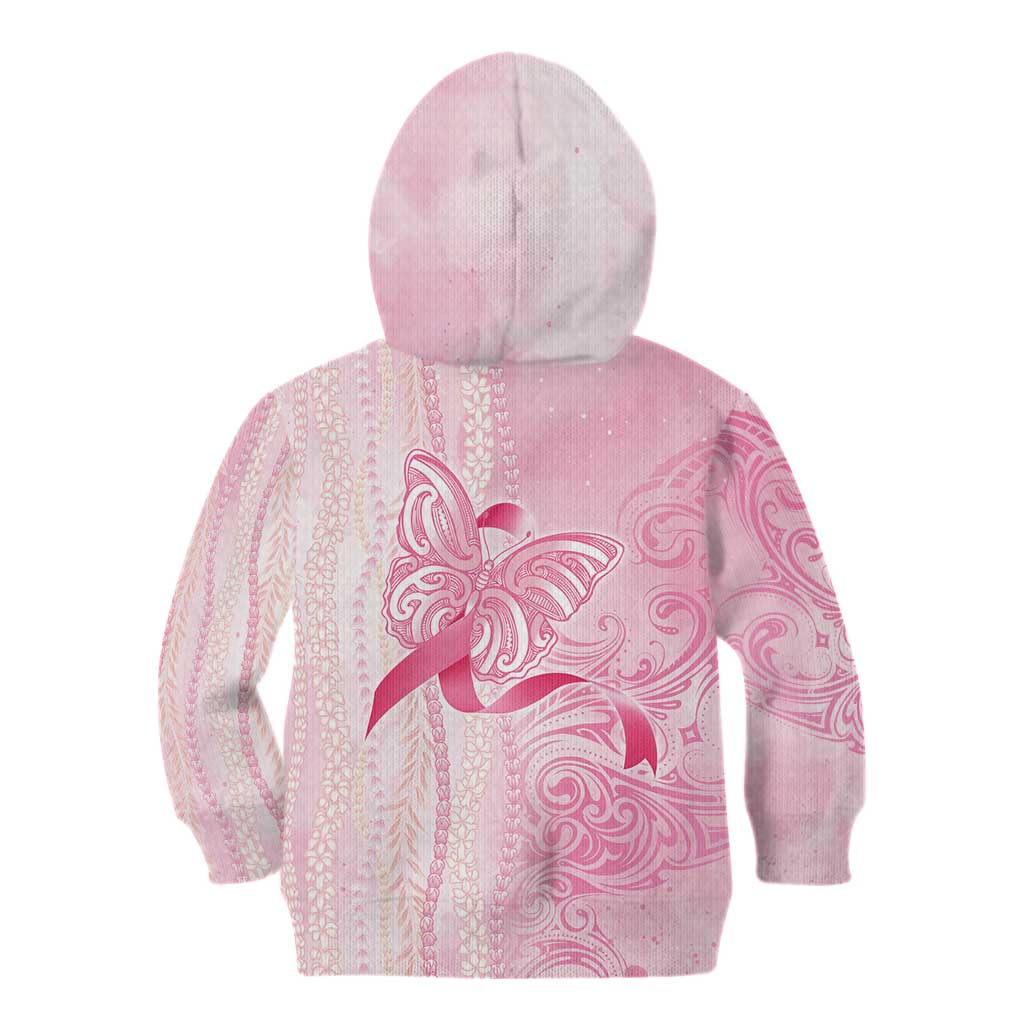 Breast Cancer Awareness Kid Hoodie Maile Pikake Lokelani Crown Flower Lei Inspired