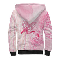 Breast Cancer Awareness Sherpa Hoodie Maile Pikake Lokelani Crown Flower Lei Inspired