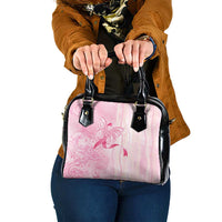 Breast Cancer Awareness Shoulder Handbag Maile Pikake Lokelani Crown Flower Lei Inspired