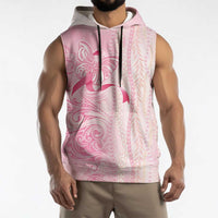 Breast Cancer Awareness Sleeveless Hoodie Maile Pikake Lokelani Crown Flower Lei Inspired