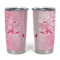 Breast Cancer Awareness Tumbler Cup Maile Pikake Lokelani Crown Flower Lei Inspired