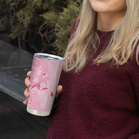 Breast Cancer Awareness Tumbler Cup Maile Pikake Lokelani Crown Flower Lei Inspired