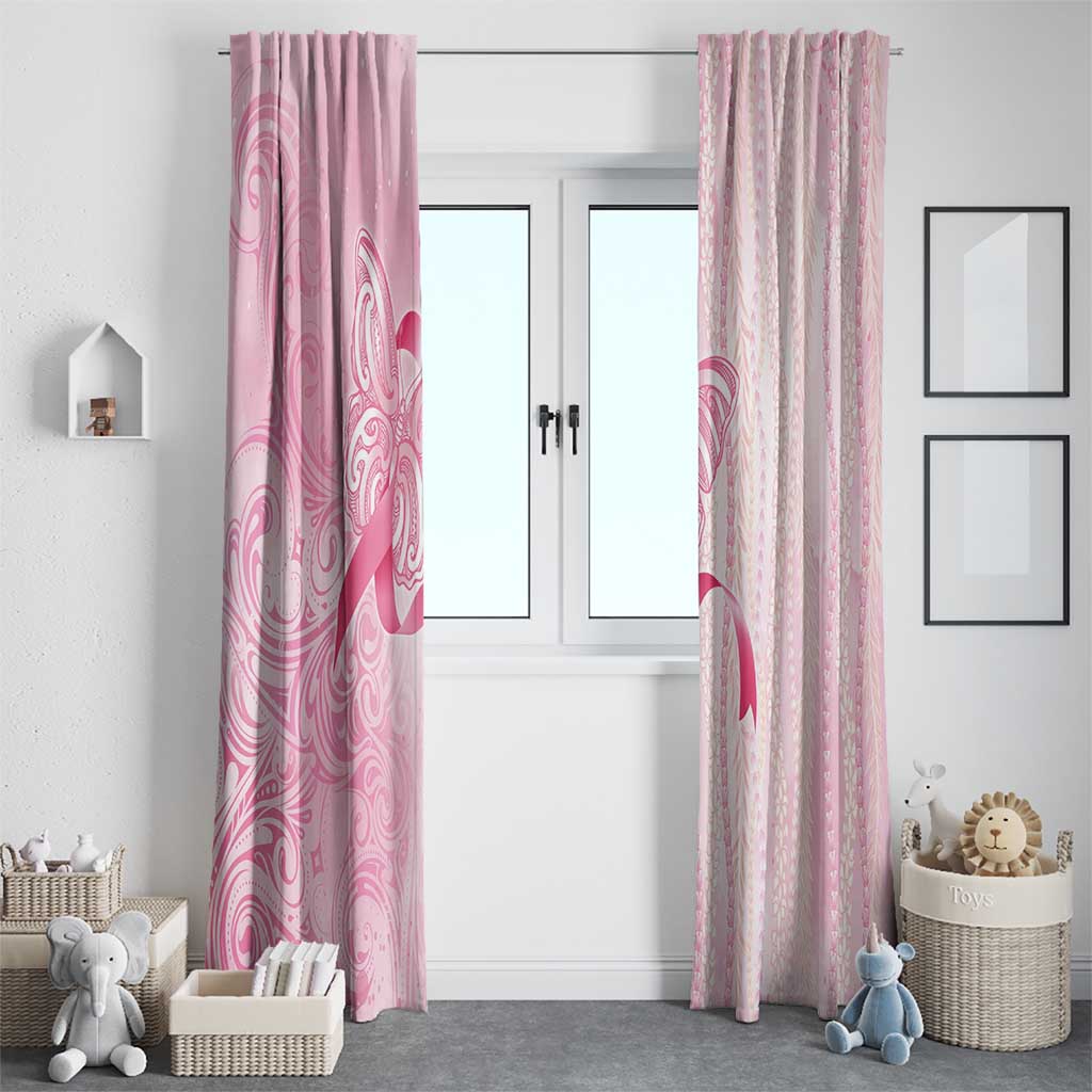 Breast Cancer Awareness Window Curtain Maile Pikake Lokelani Crown Flower Lei Inspired
