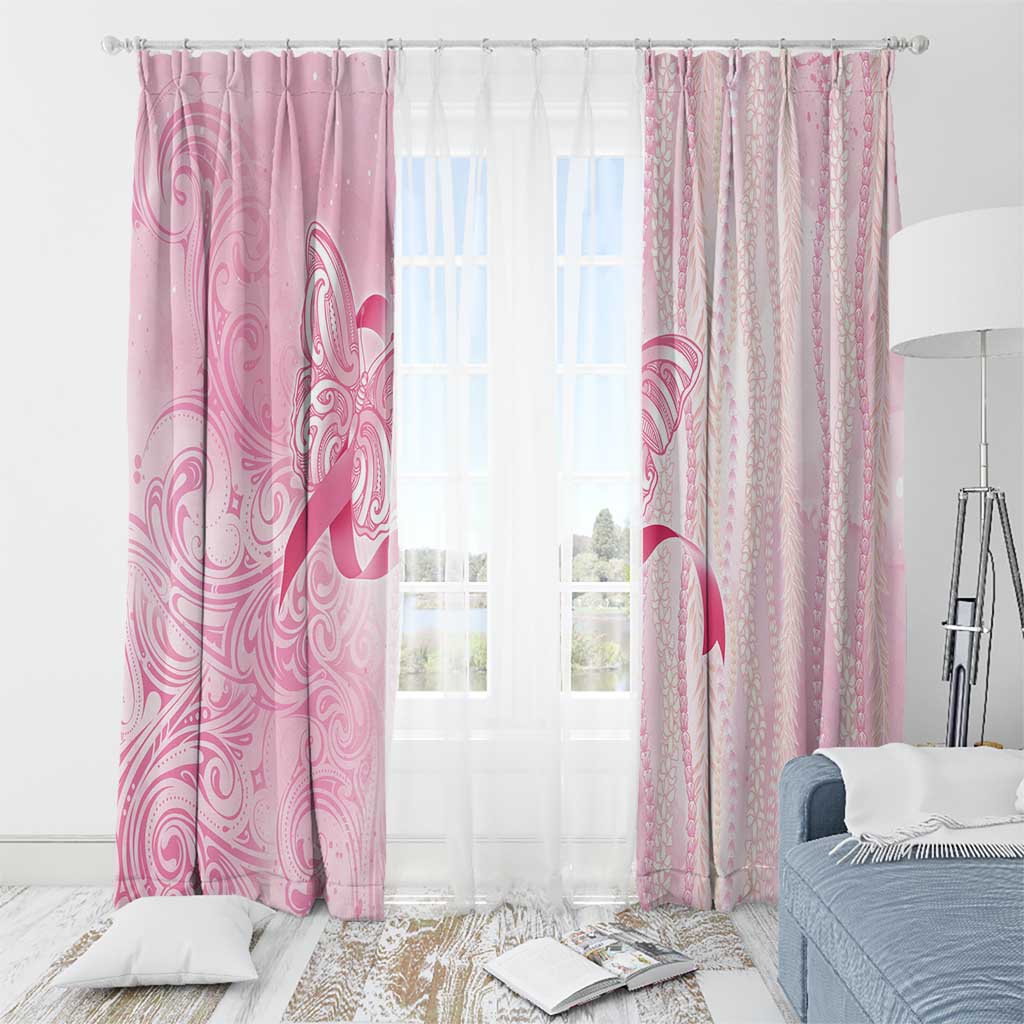 Breast Cancer Awareness Window Curtain Maile Pikake Lokelani Crown Flower Lei Inspired