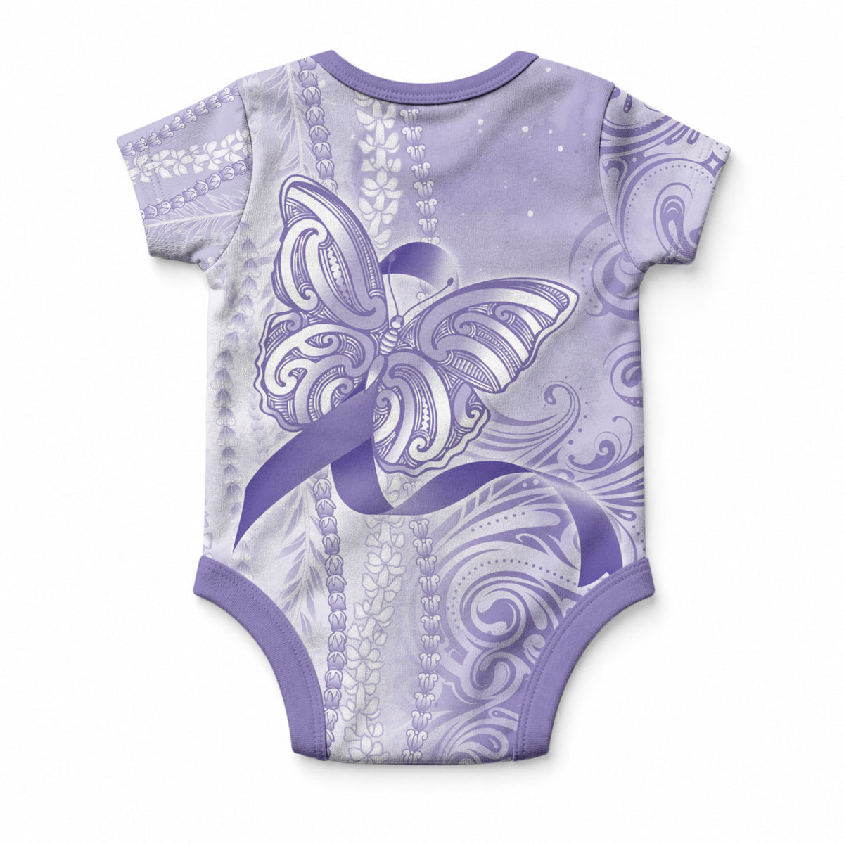 Epilepsy Support Baby Onesie Maile Pikake Lokelani Crown Flower Lei Inspired LT9 - Polynesian Pride