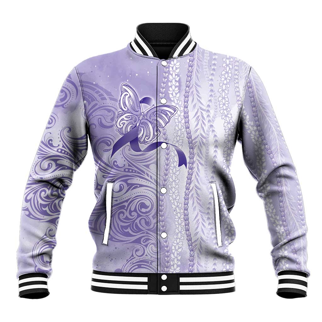 Epilepsy Awareness Baseball Jacket Maile Pikake Lokelani Crown Flower Lei Inspired