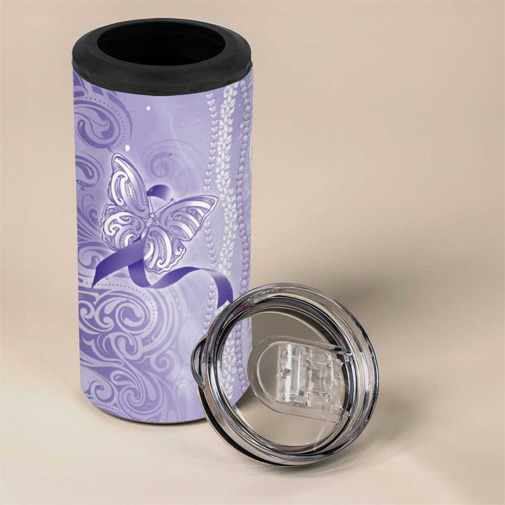 Epilepsy Awareness 4 in 1 Can Cooler Tumbler Maile Pikake Lokelani Crown Flower Lei Inspired