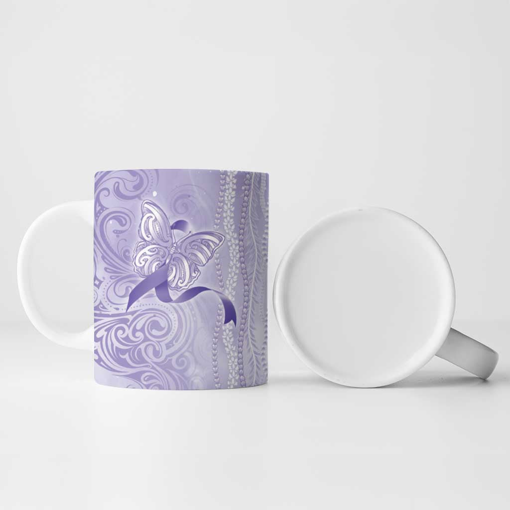 Epilepsy Awareness Ceramic Mug Maile Pikake Lokelani Crown Flower Lei Inspired
