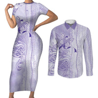 Epilepsy Awareness Couples Matching Short Sleeve Bodycon Dress and Long Sleeve Button Shirt Maile Pikake Lokelani Crown Flower Lei Inspired