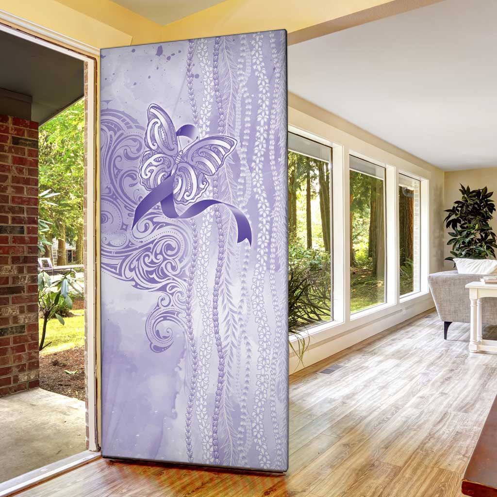 Epilepsy Awareness Door Cover Maile Pikake Lokelani Crown Flower Lei Inspired