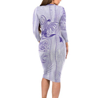 Epilepsy Awareness Family Matching Long Sleeve Bodycon Dress and Hawaiian Shirt Maile Pikake Lokelani Crown Flower Lei Inspired LT9 - Polynesian Pride