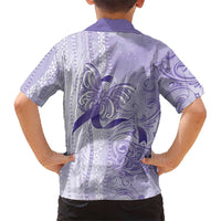 Epilepsy Awareness Family Matching Off Shoulder Short Dress and Hawaiian Shirt Maile Pikake Lokelani Crown Flower Lei Inspired LT9 - Polynesian Pride