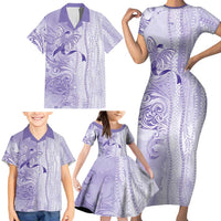Epilepsy Awareness Family Matching Short Sleeve Bodycon Dress and Hawaiian Shirt Maile Pikake Lokelani Crown Flower Lei Inspired LT9 - Polynesian Pride