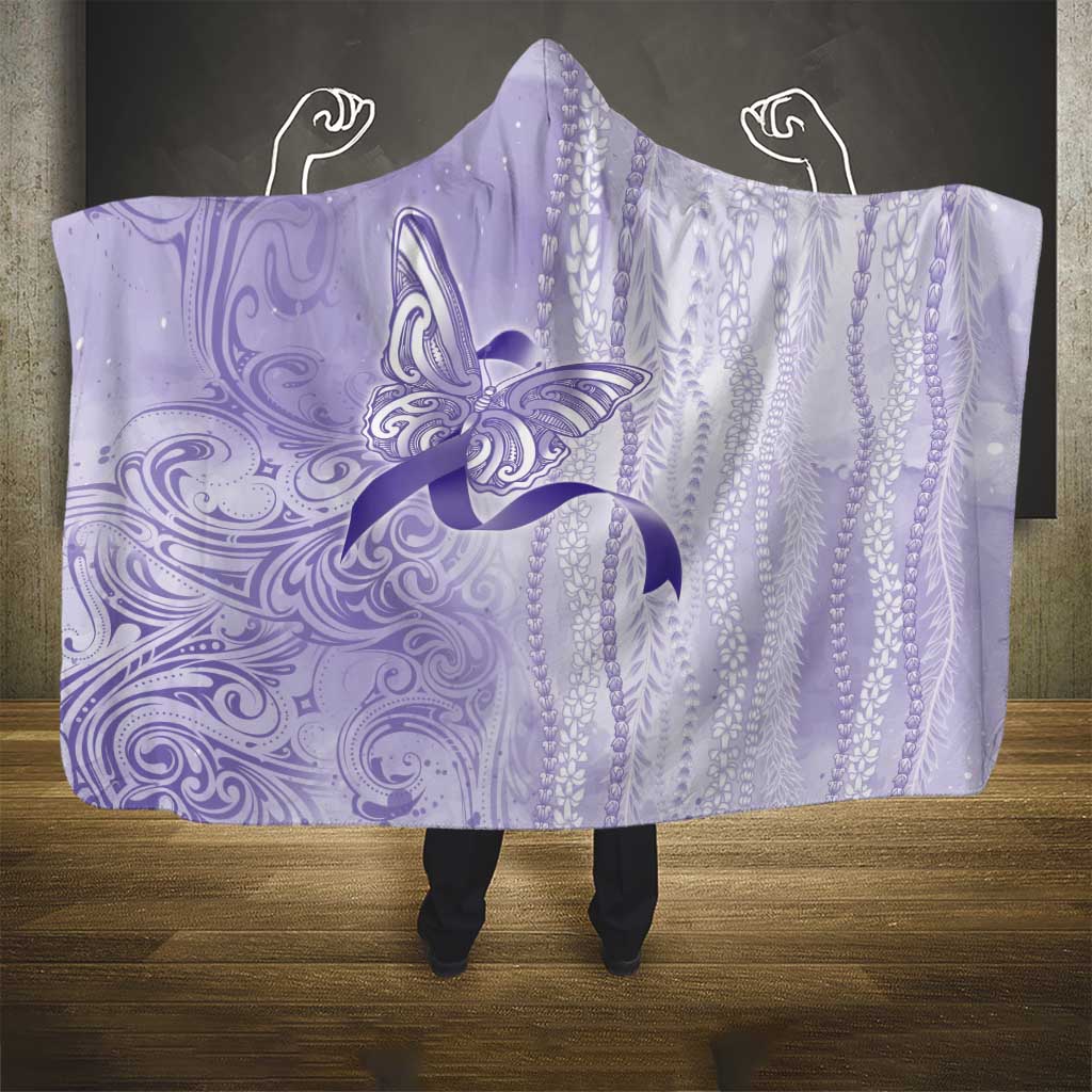 Epilepsy Awareness Hooded Blanket Maile Pikake Lokelani Crown Flower Lei Inspired