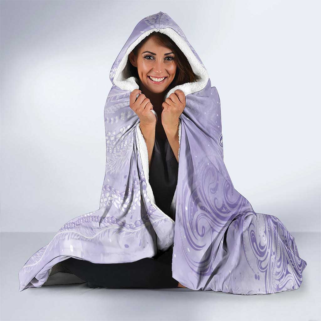 Epilepsy Awareness Hooded Blanket Maile Pikake Lokelani Crown Flower Lei Inspired