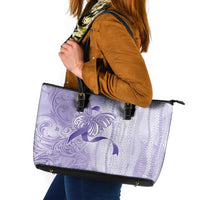 Epilepsy Awareness Leather Tote Bag Maile Pikake Lokelani Crown Flower Lei Inspired