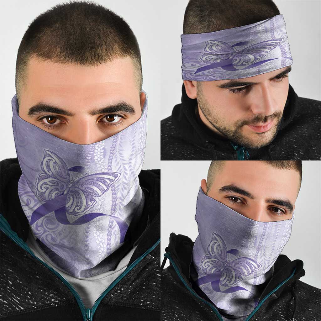 Epilepsy Awareness Neck Gaiter Maile Pikake Lokelani Crown Flower Lei Inspired