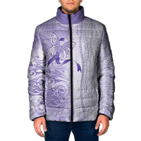 Epilepsy Awareness Padded Jacket Maile Pikake Lokelani Crown Flower Lei Inspired