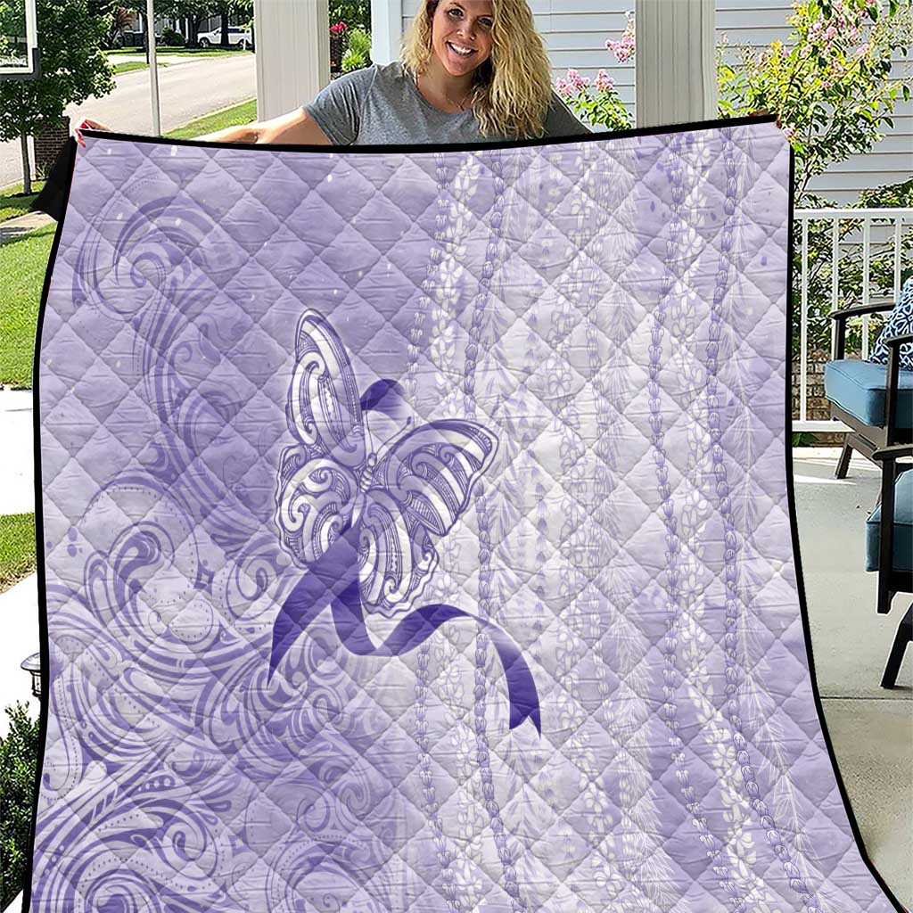 Epilepsy Awareness Quilt Maile Pikake Lokelani Crown Flower Lei Inspired