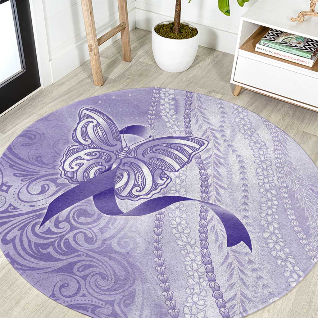 Epilepsy Awareness Round Carpet Maile Pikake Lokelani Crown Flower Lei Inspired