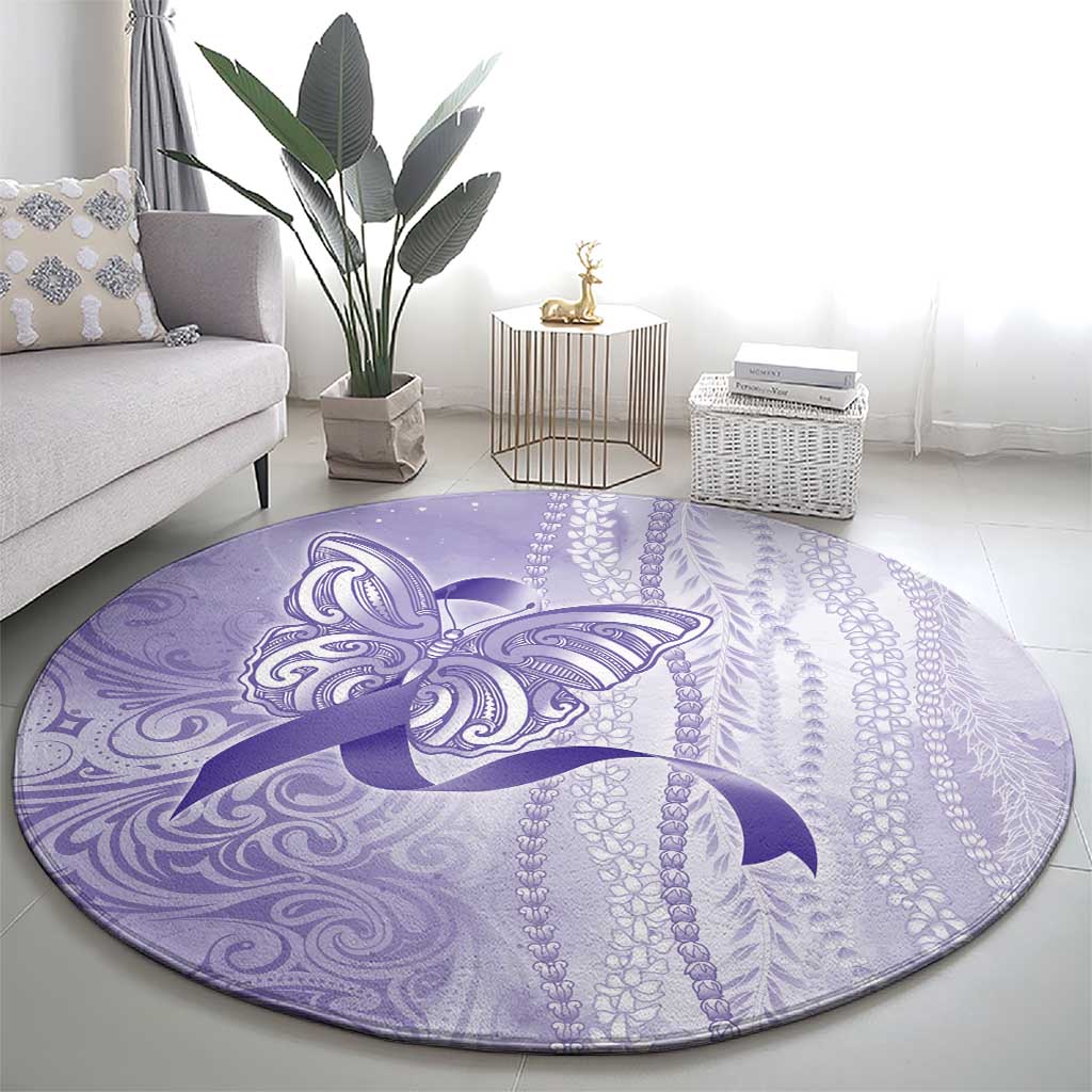 Epilepsy Awareness Round Carpet Maile Pikake Lokelani Crown Flower Lei Inspired