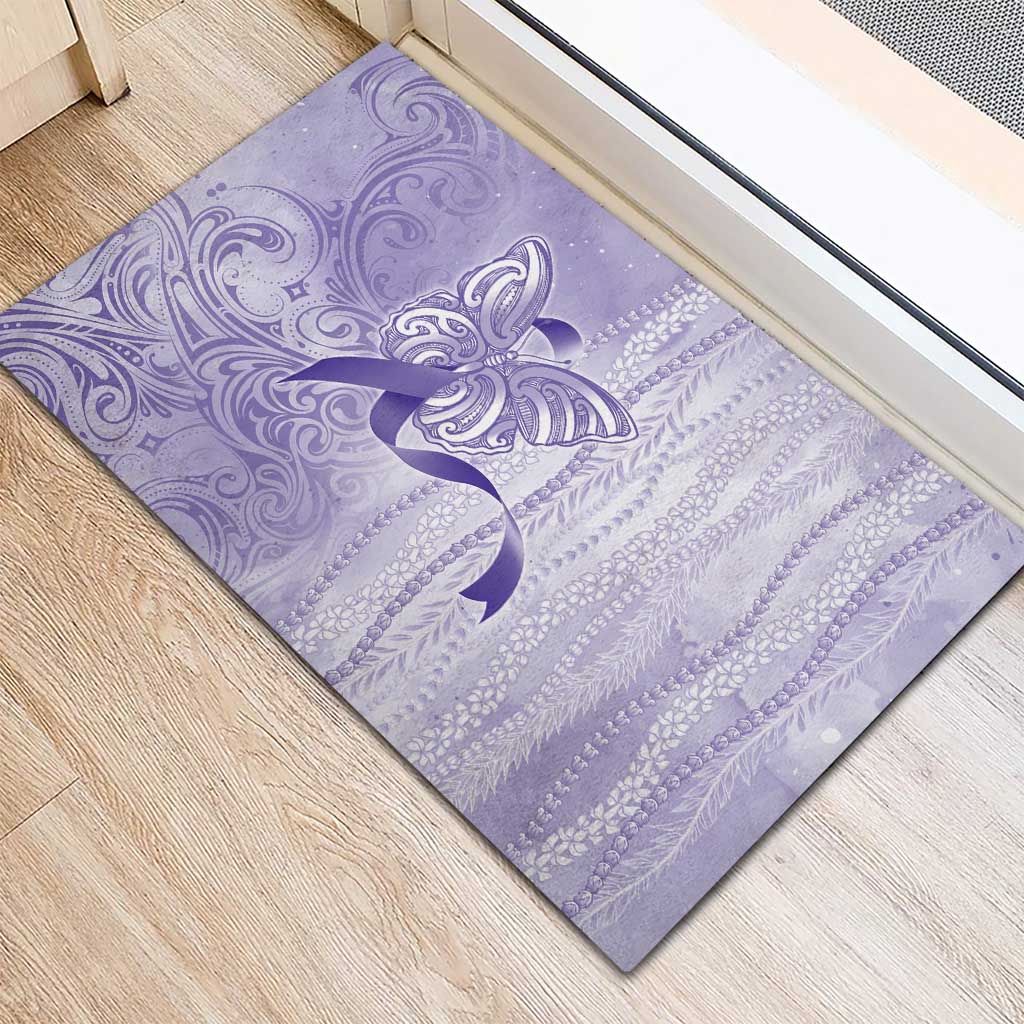 Epilepsy Awareness Rubber Doormat Maile Pikake Lokelani Crown Flower Lei Inspired