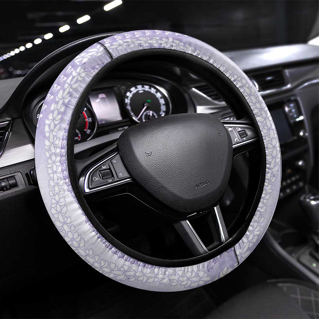 Epilepsy Awareness Steering Wheel Cover Maile Pikake Lokelani Crown Flower Lei Inspired
