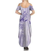 Epilepsy Awareness Summer Maxi Dress Maile Pikake Lokelani Crown Flower Lei Inspired