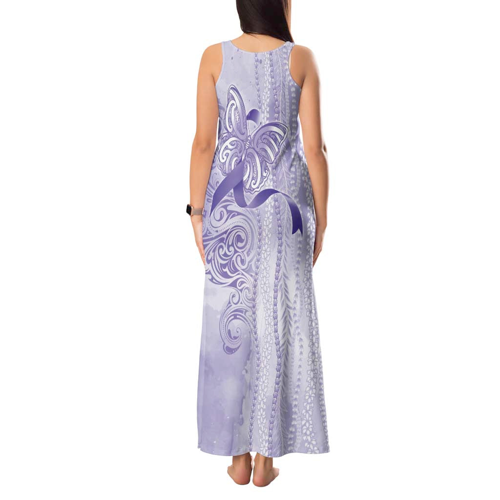 Epilepsy Awareness Tank Maxi Dress Maile Pikake Lokelani Crown Flower Lei Inspired
