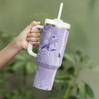Epilepsy Awareness Tumbler With Handle Maile Pikake Lokelani Crown Flower Lei Inspired