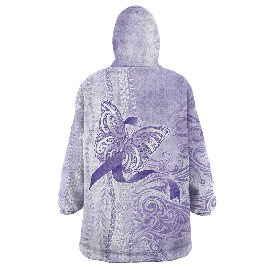 Epilepsy Awareness Wearable Blanket Hoodie Maile Pikake Lokelani Crown Flower Lei Inspired