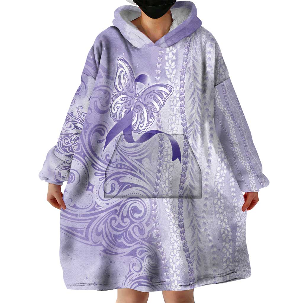 Epilepsy Awareness Wearable Blanket Hoodie Maile Pikake Lokelani Crown Flower Lei Inspired