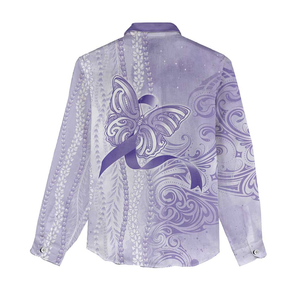 Epilepsy Awareness Women Casual Shirt Maile Pikake Lokelani Crown Flower Lei Inspired