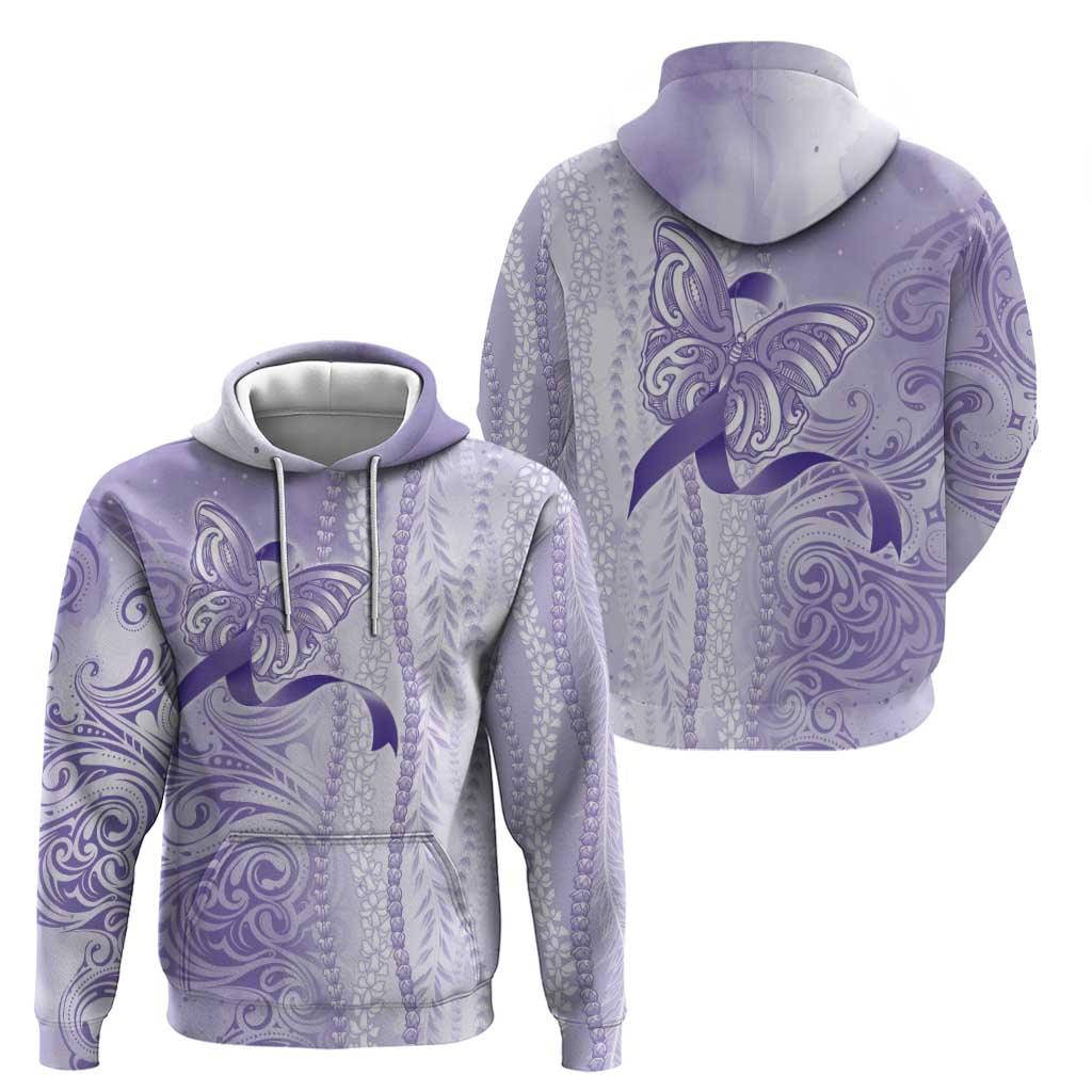 Epilepsy Awareness Zip Hoodie Maile Pikake Lokelani Crown Flower Lei Inspired