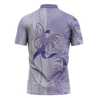 Epilepsy Awareness Zipper Polo Shirt Maile Pikake Lokelani Crown Flower Lei Inspired