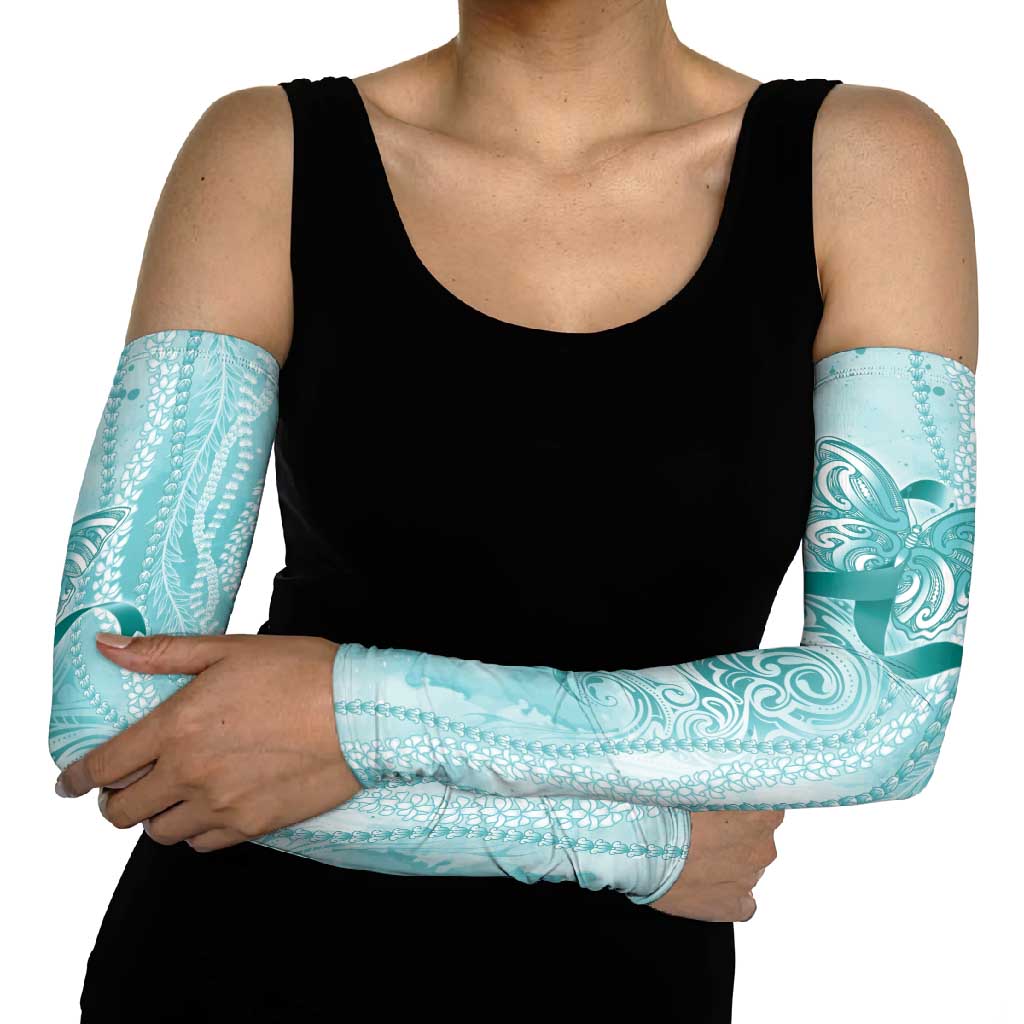 PTSD Awareness Arm Sleeves Maile Pikake Lokelani Crown Flower Lei Inspired LT9 - Polynesian Pride