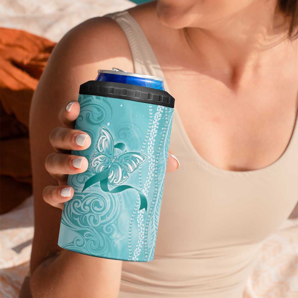PTSD Awareness 4 in 1 Can Cooler Tumbler Maile Pikake Lokelani Crown Flower Lei Inspired
