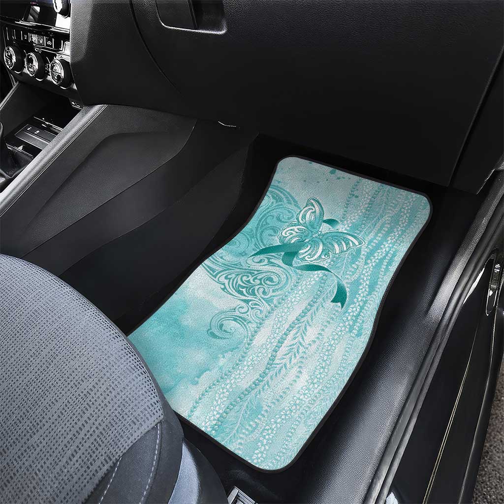 PTSD Awareness Car Mats Maile Pikake Lokelani Crown Flower Lei Inspired