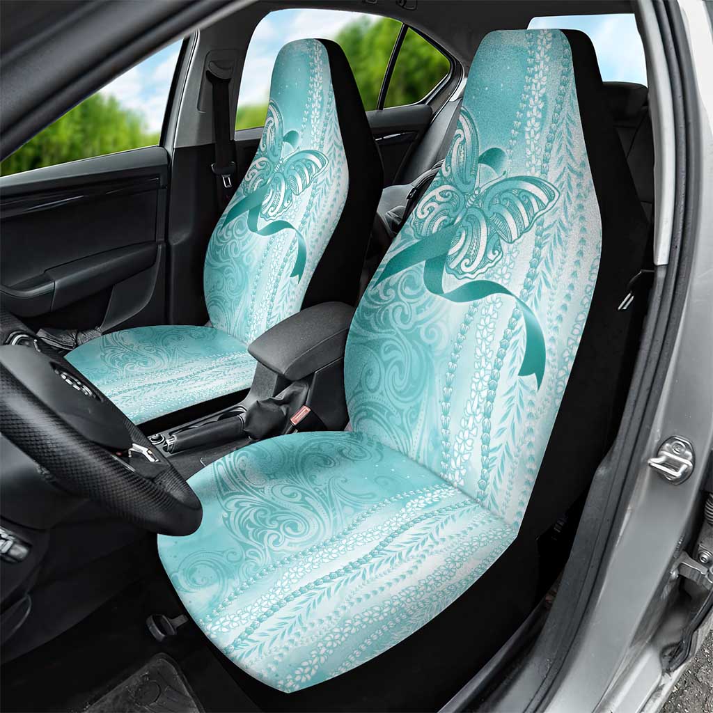 PTSD Awareness Car Seat Cover Maile Pikake Lokelani Crown Flower Lei Inspired
