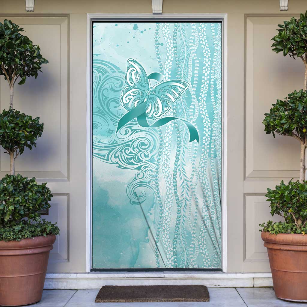 PTSD Awareness Door Cover Maile Pikake Lokelani Crown Flower Lei Inspired