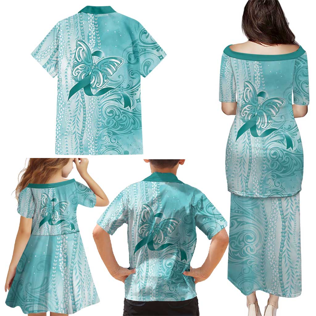 PTSD Awareness Family Matching Puletasi and Hawaiian Shirt Maile Pikake Lokelani Crown Flower Lei Inspired LT9 - Polynesian Pride