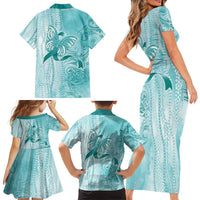 PTSD Awareness Family Matching Short Sleeve Bodycon Dress and Hawaiian Shirt Maile Pikake Lokelani Crown Flower Lei Inspired LT9 - Polynesian Pride