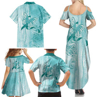PTSD Awareness Family Matching Summer Maxi Dress and Hawaiian Shirt Maile Pikake Lokelani Crown Flower Lei Inspired LT9 - Polynesian Pride
