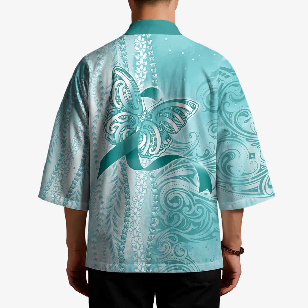 PTSD Awareness Kimono Maile Pikake Lokelani Crown Flower Lei Inspired