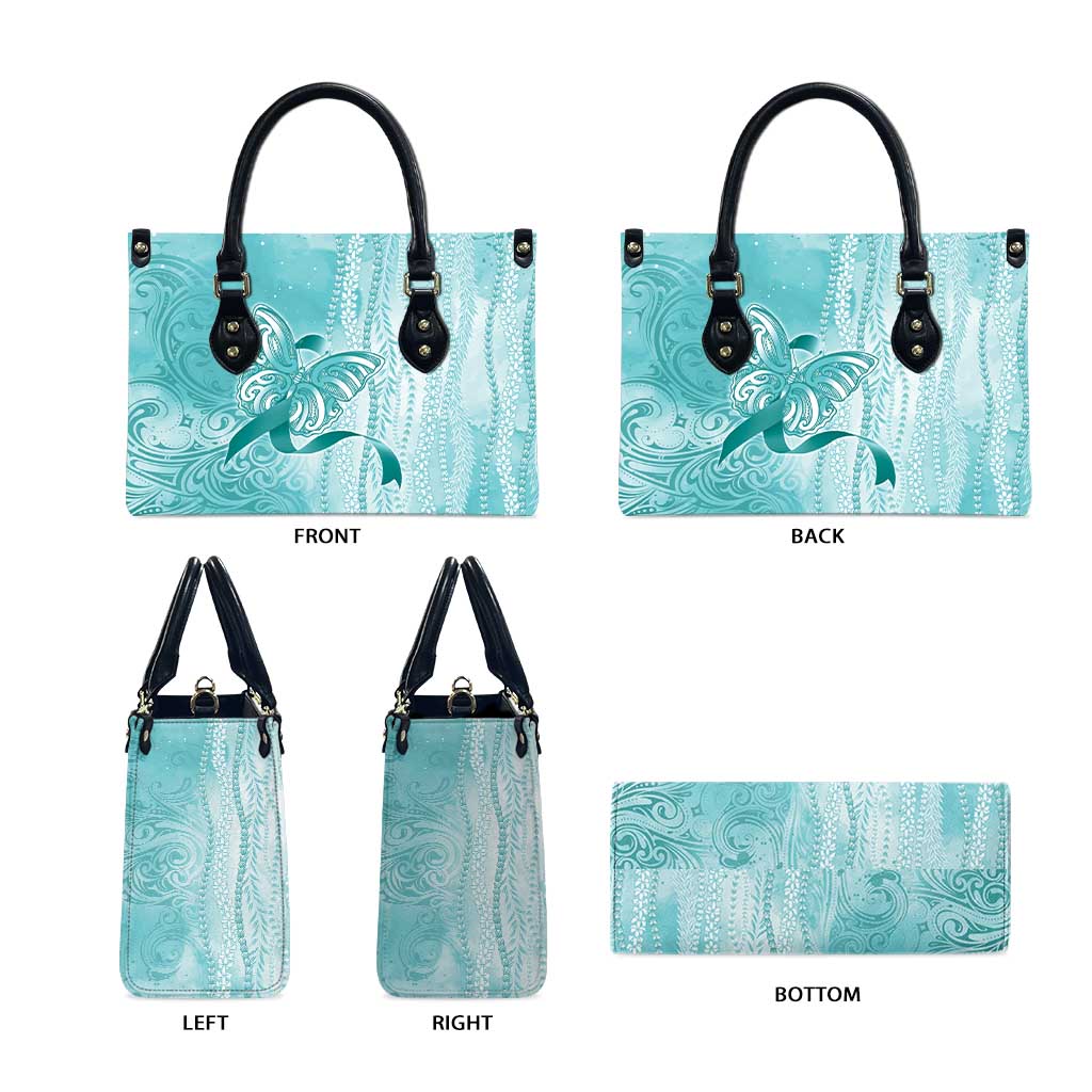PTSD Awareness Leather Bag Maile Pikake Lokelani Crown Flower Lei Inspired
