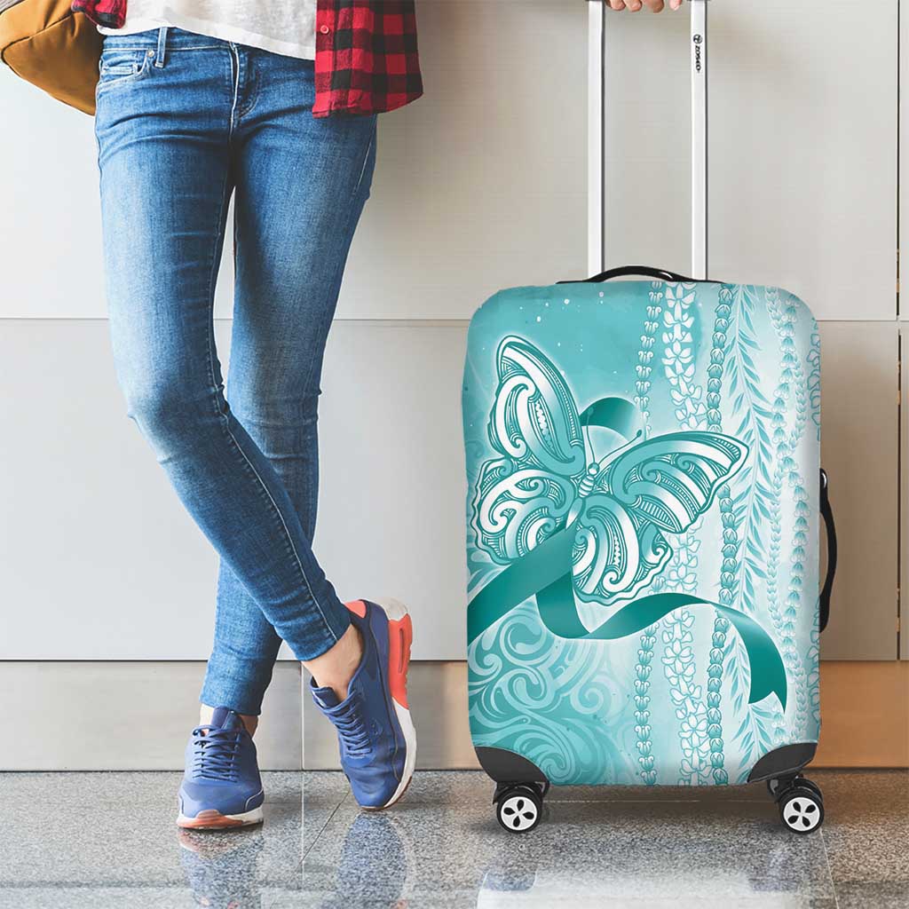 PTSD Awareness Luggage Cover Maile Pikake Lokelani Crown Flower Lei Inspired