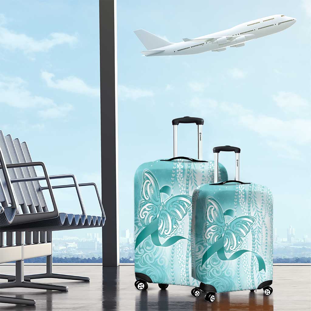 PTSD Awareness Luggage Cover Maile Pikake Lokelani Crown Flower Lei Inspired